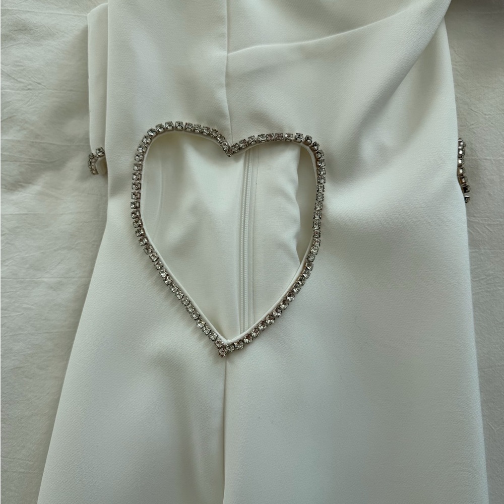 Nasty Gal Cream Dress with Rhinestone Accents - Picture 3 of 6